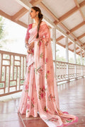 Cotton - Linen Saree Carnation Pink Cotton - Linen Saree saree online