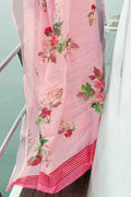 Cotton - Linen Saree Crepe Pink Digital Printed Cotton - Linen Saree saree online