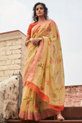 linen silk saree