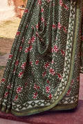 Cotton - Linen Saree Khaki Green Zari Woven Cotton Linen Saree saree online