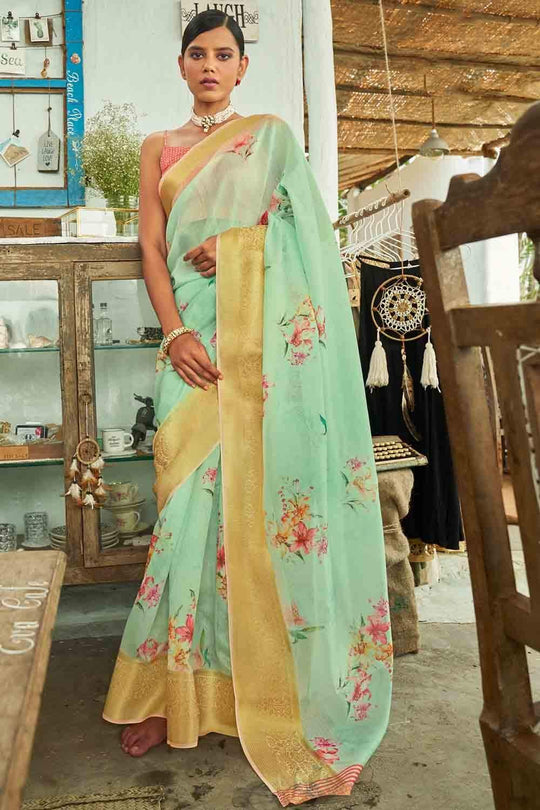 Cotton - Linen Saree Moss Green Cotton - Linen Saree saree online