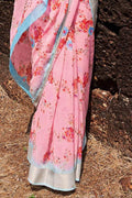 Cotton - Linen Saree Petunia Pink Cotton - Linen Saree saree online