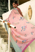 Powder Pink Cotton Linen Saree
