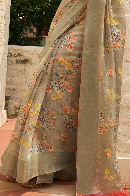 sage linen saree onlin e