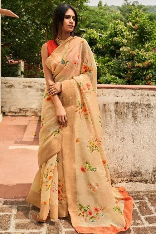 linen saree