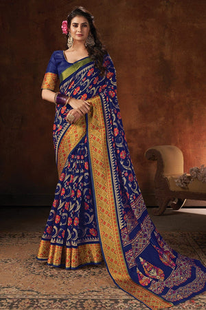 Admiral Blue Cotton Saree