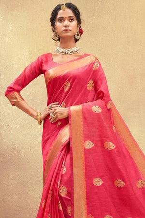 Amaranth Pink Cotton Saree