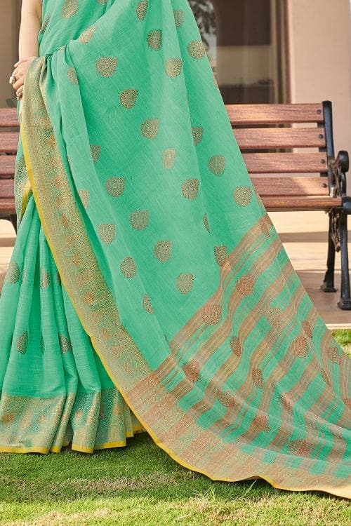 Cotton Saree Aqua Green Cotton Saree saree online