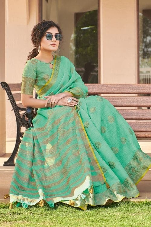 Cotton Saree Aqua Green Cotton Saree saree online