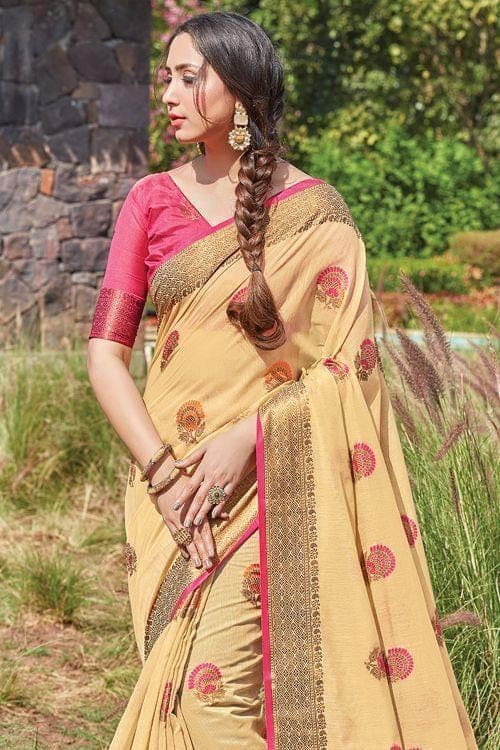 cotton zari saree \
