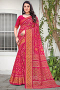 pink cotton saree