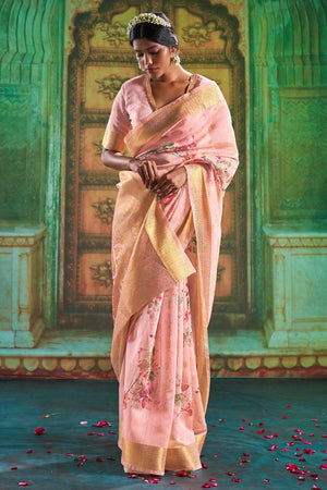 Ballet Slipper Pink Cotton Saree