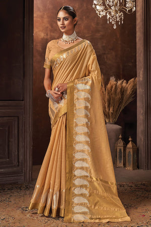 Beige Cotton Saree