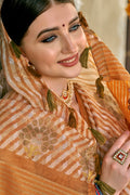 beige cotton saree