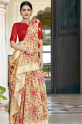 Cotton Saree Beige Printed Cotton Saree saree online