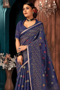 Cotton Saree Berry Blue Cotton Saree saree online