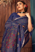 Cotton Saree Berry Blue Cotton Saree saree online