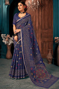 Cotton Saree Berry Blue Cotton Saree saree online