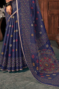 Cotton Saree Berry Blue Cotton Saree saree online