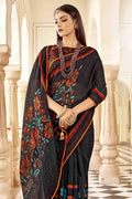 Cotton Saree Black Printed Cotton Saree saree online