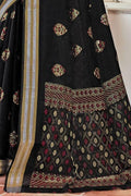 black chanderi cotton saree