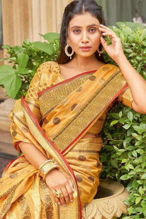Buttercup Yellow Cotton Saree
