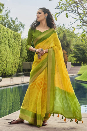 Cadmium Yellow Cotton Saree