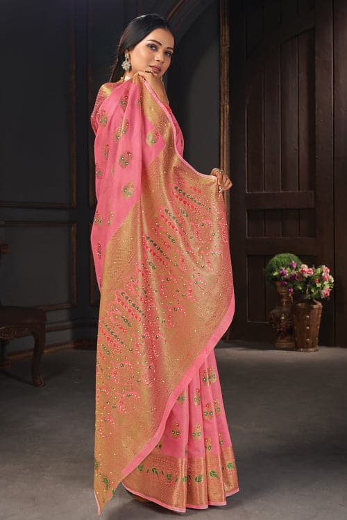 pink saree
