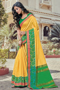 yellow cotton saree