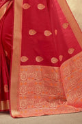 Cardinal Red Cotton Saree