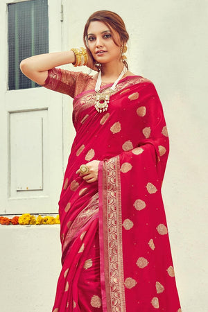 Cardinal Red Cotton Saree