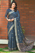 Cotton Saree Cobalt Blue Cotton Saree saree online
