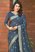 Cotton Saree Cobalt Blue Cotton Saree saree online