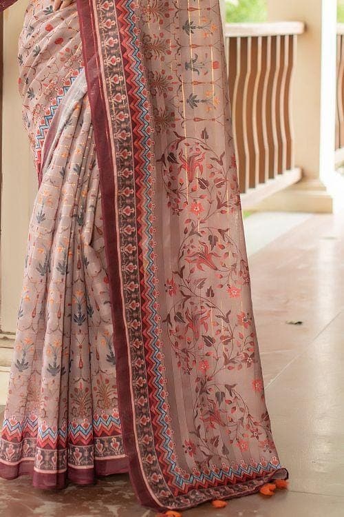 Conch Purple Cotton Silk Saree