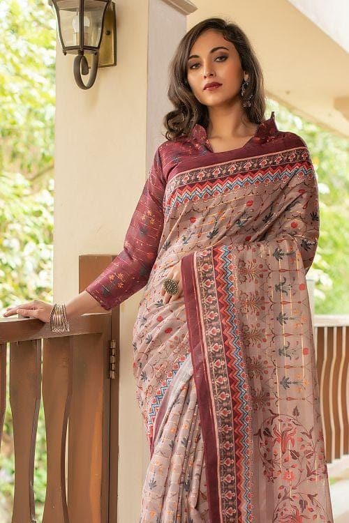 Conch Purple Cotton Silk Saree