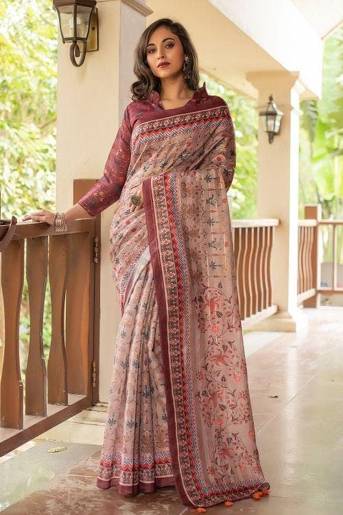 Conch Purple Cotton Silk Saree