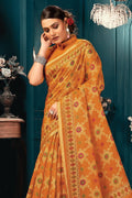 Cotton Saree Cosmos Orange Cotton Saree saree online