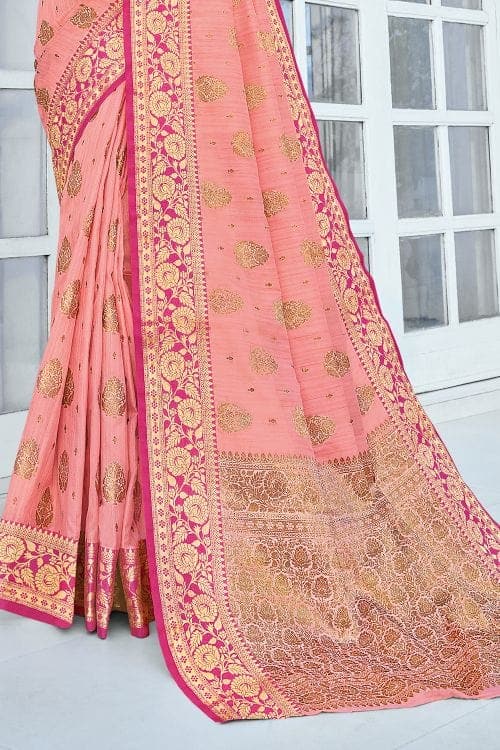 Cotton Saree Crepe Pink Cotton Saree saree online