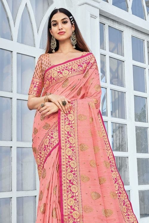 Cotton Saree Crepe Pink Cotton Saree saree online