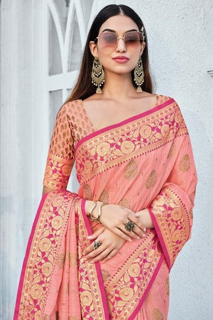 Cotton Saree Crepe Pink Cotton Saree saree online