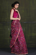 Cotton Saree Crimson Red Madhubani Printed Cotton Saree saree online