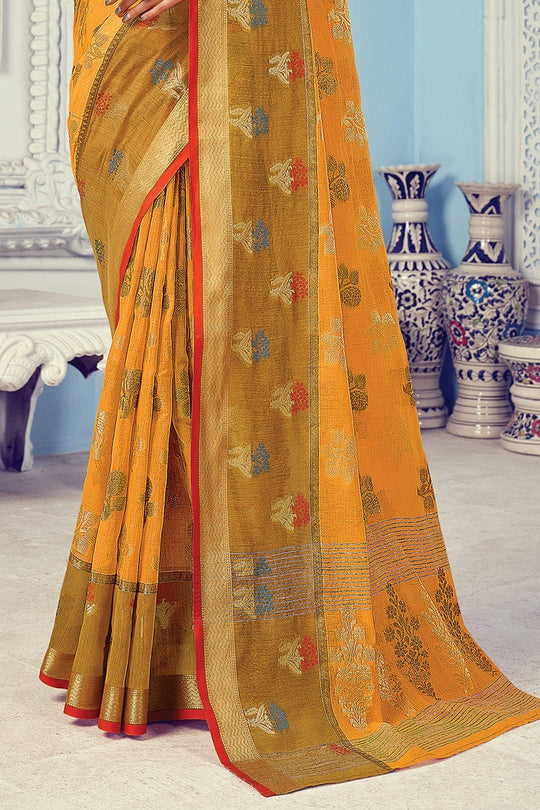 Cotton Saree Dandelion Yellow Cotton Saree saree online