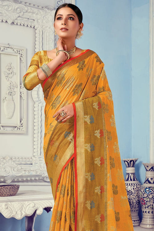 Cotton Saree Dandelion Yellow Cotton Saree saree online