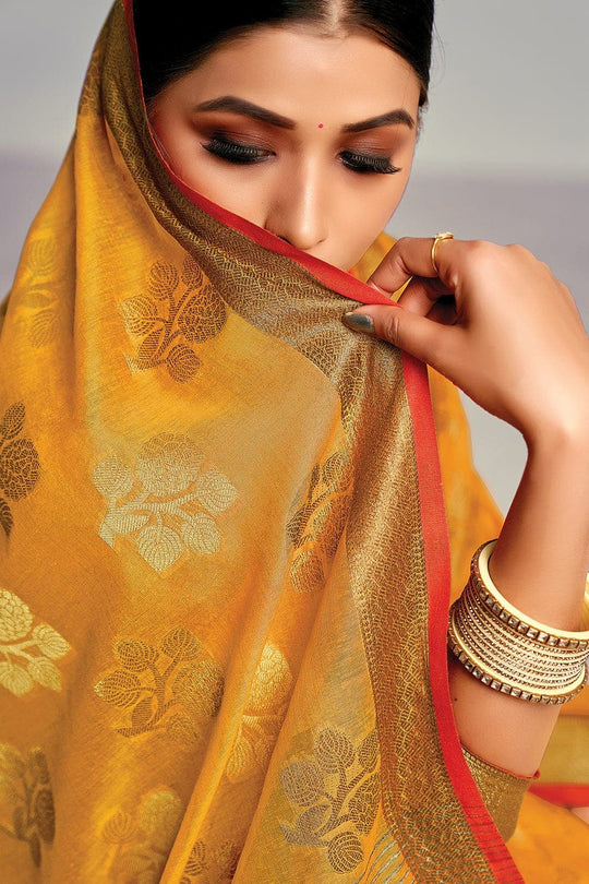 Cotton Saree Dandelion Yellow Cotton Saree saree online