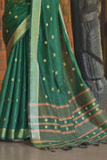 Cotton Saree Dark Green Cotton Saree saree online