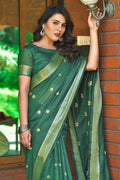 Cotton Saree Dark Green Cotton Saree saree online