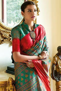 Emerald Green Brasso Cotton Saree