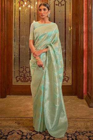 Fern Green Cotton Saree