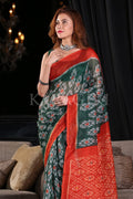 Cotton Saree Forest Green Cotton Saree saree online