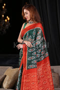 Cotton Saree Forest Green Cotton Saree saree online